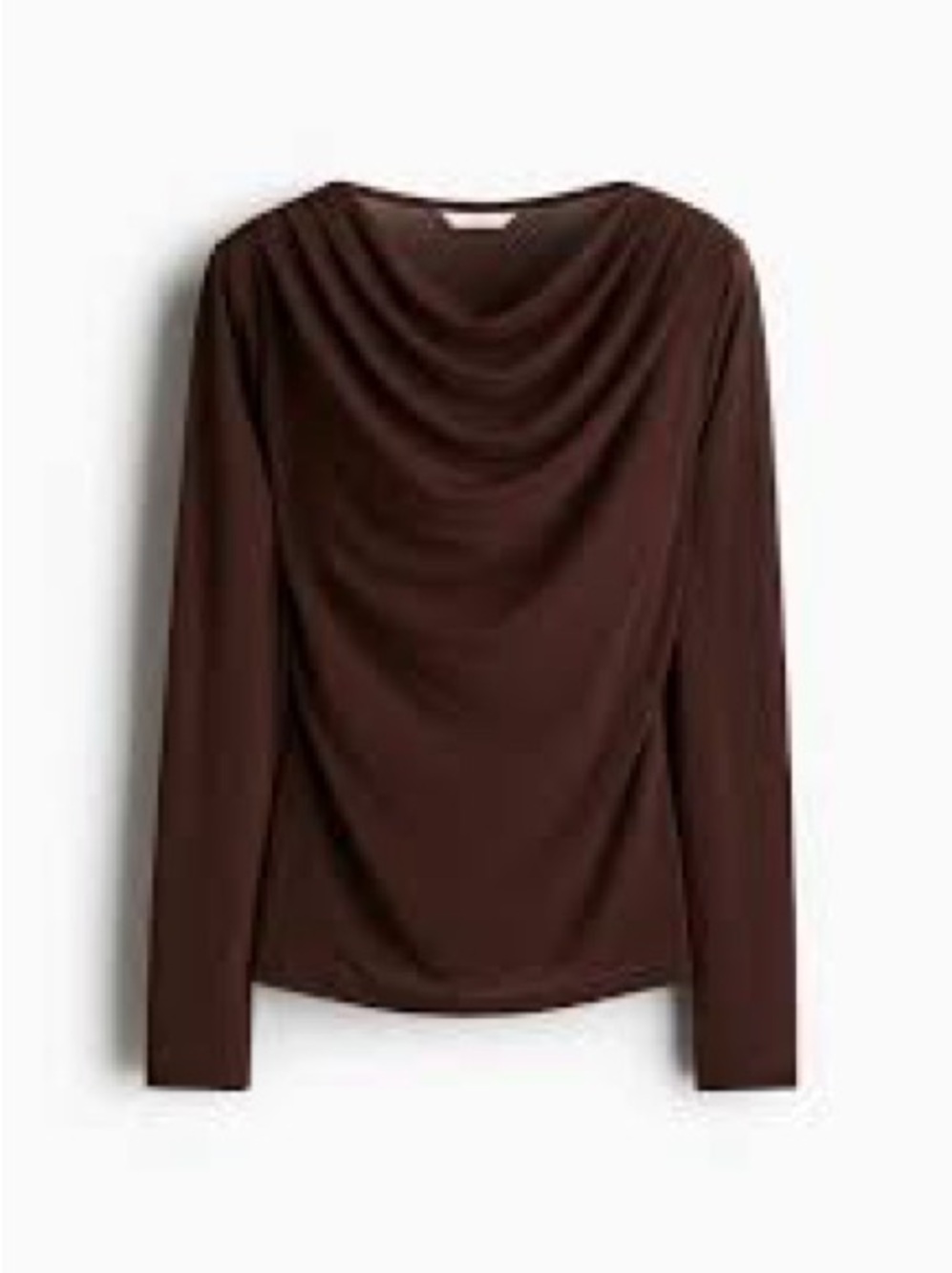 H&M Fitted top in sheer stretch jersey with a cowl neckline and long sleeves XL